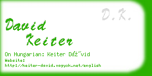 david keiter business card